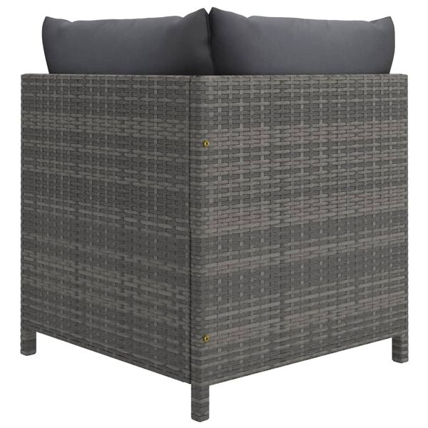 vidaXL 6 hluta gar&eth;setustofusett me&eth; p&uacute;&eth;um Poly Rattan Grey