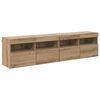 vidaXL TV veggsk&aacute;par 2 pcs Artisan Eik 80 x 30 x 40 cm Samsettur vi&eth;ur