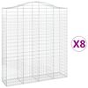 vidaXL Bogadreginn Grj&oacute;tkassi 8 stk. 200x50x220/240 cm Sinkh&uacute;&eth;a&eth; J&aacute;rn