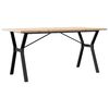 vidaXL Bor&eth;stofubor&eth; Y-grind 160x80x75,5cm Gegnheil Fura og Steypuj&aacute;rn