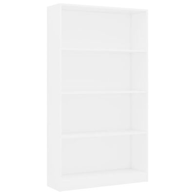800909 vidaXL 4-Tier Book Cabinet White 80x24x142 cm Chipboard