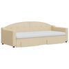vidaXL Svefnsófi með Hjólaplötu og Skúffum Rjóma 80x200 cm Efni
