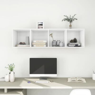 805489 vidaXL Wall-mounted TV Cabinet White 37x37x142,5 cm Chipboard