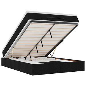 vidaXL Ottoman r&uacute;m me&eth; d&yacute;nu Svart 140x190cm Efni