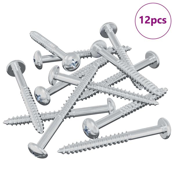 vidaXL Tr&eacute;stunga 12 pcs Silfur 9,8 x 53 mm St&aacute;l