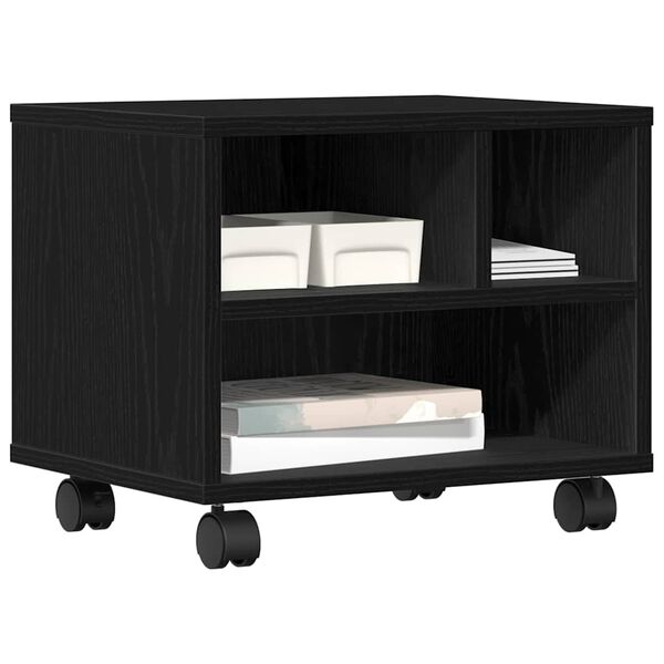 vidaXL Prentara standur Svartur Eik 41 x 32 x 34,5 cm Samsettur vi&eth;ur