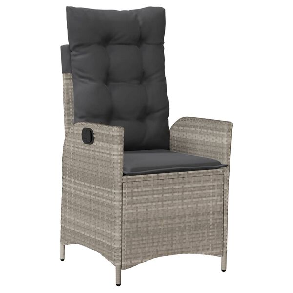 vidaXL 7 Hluta Gar&eth;h&uacute;sgagnasett me&eth; Sessum Lj&oacute;sgr&aacute;tt P&oacute;l&yacute;rattan