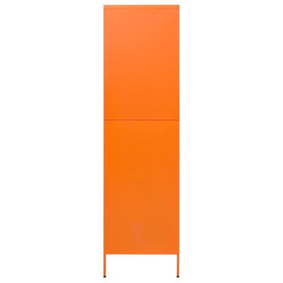 vidaXL Fataskápur Appelsínugulur 90x50x180 cm Stál