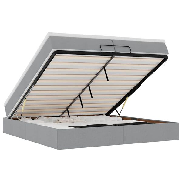 vidaXL Ottoman r&uacute;mgrind me&eth; d&yacute;num Lj&oacute;sgr&aacute;r 200x200cm Efni