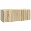 vidaXL Veggfestur sj&oacute;nvarpssk&aacute;pur Sonoma eikarlitur 78,5 x 31 x 30 cm