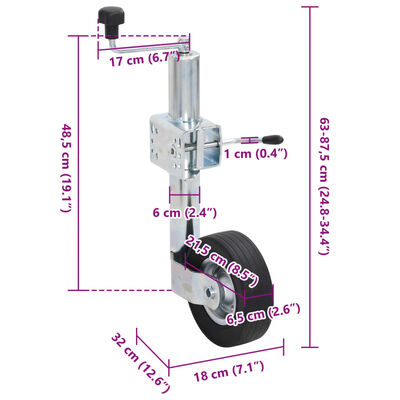 vidaXL Nefhjól fyrir Tengivagn með Klofinni Klemmu 60mm Sinkhúðað Stál