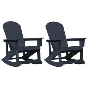 vidaXL Adirondack Rokkstólar 2 pcs Dökkblár HDPE