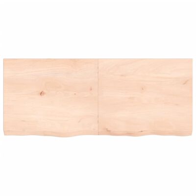 vidaXL Borðplata 120x50x(2-6) cm Ómeðhöndluð Gegnheil Eik