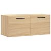 vidaXL Veggsk&aacute;pur Sonoma Eik 80x36,5x35 cm Samsettur Vi&eth;ur