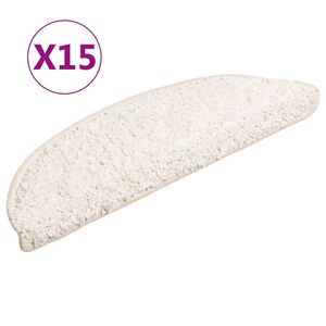 vidaXL Stigamottur 15 stk 56x17x3 cm hv&iacute;tar h&aacute;lfhringlaga