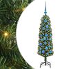 vidaXL Gervi j&oacute;latr&eacute; me&eth; 150 LED Gr&aelig;nn 120 cm PVC, st&aacute;l og plast