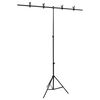 vidaXL T-laga Bakgrunnsstandur Svartur 151x60x(70-200) cm