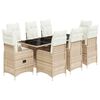 vidaXL 9 Hluta B&iacute;str&oacute;sett me&eth; Sessum Drapplita&eth; P&oacute;l&yacute;rattan