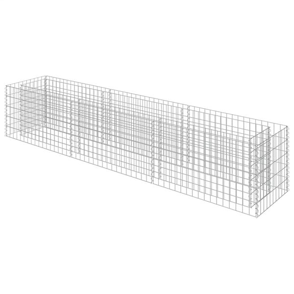 vidaXL Gabion Grj&oacute;tkassi Upph&aelig;kka&eth; Bl&oacute;maker S&iacute;nkh&uacute;&eth;a&eth; St&aacute;l 270x50x50cm