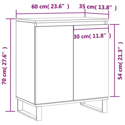 vidaXL Skóskápur Brúnn Eikarlitur 60x35x70 cm Samsettur Viður