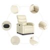 vidaXL Electric Recliner Chair Cream gervi leður
