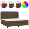 vidaXL H&oacute;lfa&eth; Springr&uacute;m me&eth; D&yacute;nu&LED D&ouml;kkbr&uacute;nn 200x200cm Tauefni