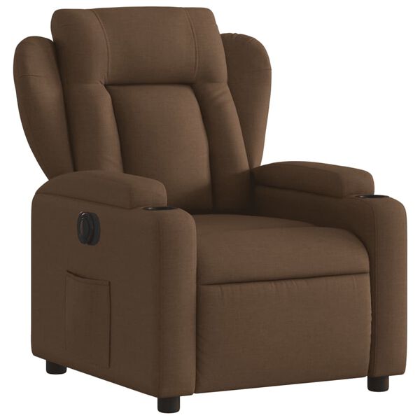 vidaXL Electric Recliner st&oacute;ll Br&uacute;nt efni