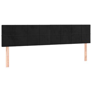 vidaXL H&ouml;fu&eth;gaflar Svart 200x5x78/88 cm Flauel