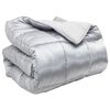 vidaXL Vetrar s&aelig;ng Silfur 140 x 200 cm Sat&iacute;n og microfiber