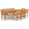 vidaXL 9 hluta Gar&eth;bor&eth;stofusett 200x100 cm &uacute;r gegnheilu teakvi&eth;i