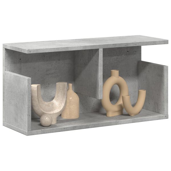 vidaXL Veggfestur Sk&aacute;pur Steypugr&aacute;r 60x20x30 cm Samsettur Vi&eth;ur