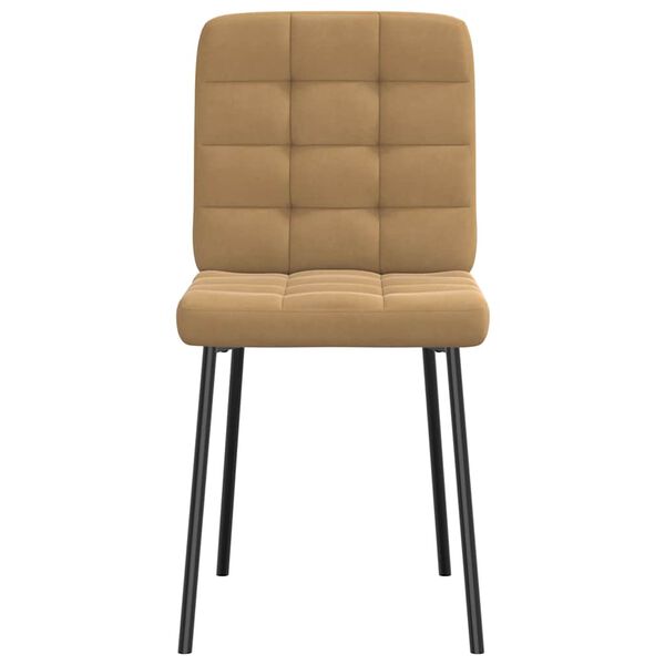 vidaXL bor&eth;stofust&oacute;lar 6 stk Brown Velvet
