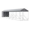 vidaXL &Uacute;tihundask&yacute;li me&eth; &THORN;aki Silfurlita&eth; 2x14x2,5 m Sinkh&uacute;&eth;a&eth; St&aacute;l