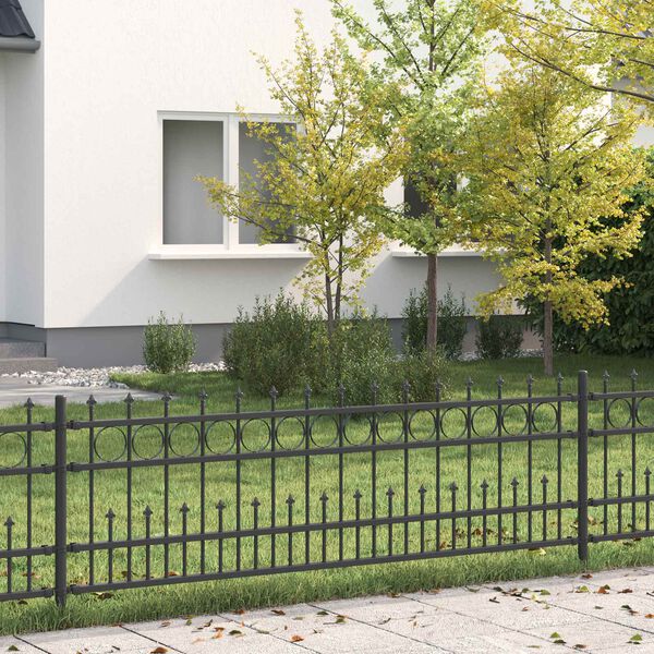 vidaXL Spikksins hringagrind Svartur 200 x 130 cm Dufth&uacute;&eth;a&eth; st&aacute;l