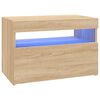 vidaXL Sj&oacute;nvarpssk&aacute;par me&eth; LED lj&oacute;sum Sonoma Eik 60x35x40 cm
