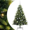 vidaXL Listilega Samanbrj&oacute;ta J&oacute;latr&eacute; 150 LED lj&oacute;s Gr&aelig;nn 150 cm