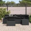 vidaXL Gar&eth;s&oacute;fa sett me&eth; p&uacute;&eth;i me&eth; geymslu 6 pcs Svartur Poly rattan
