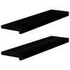 vidaXL Gluggasyllur 2 stk D&ouml;kkbr&uacute;nt 80x20x2 cm Solid Wood Eik