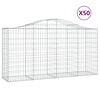 vidaXL Bogadregnir Grj&oacute;tkassar 50 stk. 200x50x100/120cm Sinkh&uacute;&eth;a&eth; J&aacute;rn