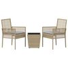 vidaXL Garð Bistro Set 3 pcs Drapplitaður Poly rattan