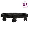 vidaXL Pl&ouml;ntuvagnar me&eth; Hj&oacute;lum 2 stk. &THORN;verm&aacute;l 30 cm Svartir 170 kg