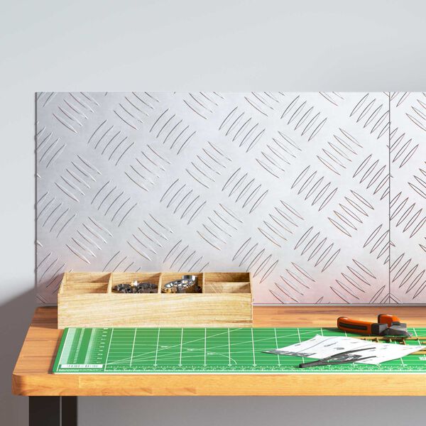 vidaXL Stigaplata R&eacute;tthyrningur 2 pcs Silfur 50 x 30 cm &Aacute;l