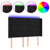 vidaXL LED H&ouml;f&eth;agafl 147x16x118/128 cm Svart Flauel