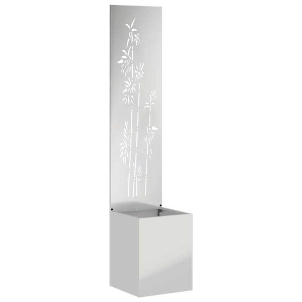 vidaXL Gar&eth;s b&uacute;na&eth; skj&aacute;r Bl&oacute;m Silfur 32 x 150 cm Sinkh&uacute;&eth;a&eth; st&aacute;l