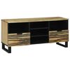 vidaXL TV einingar me&eth; sk&uacute;ffu Br&uacute;nn 100 x 33 x 46 cm Samsettur vi&eth;ur