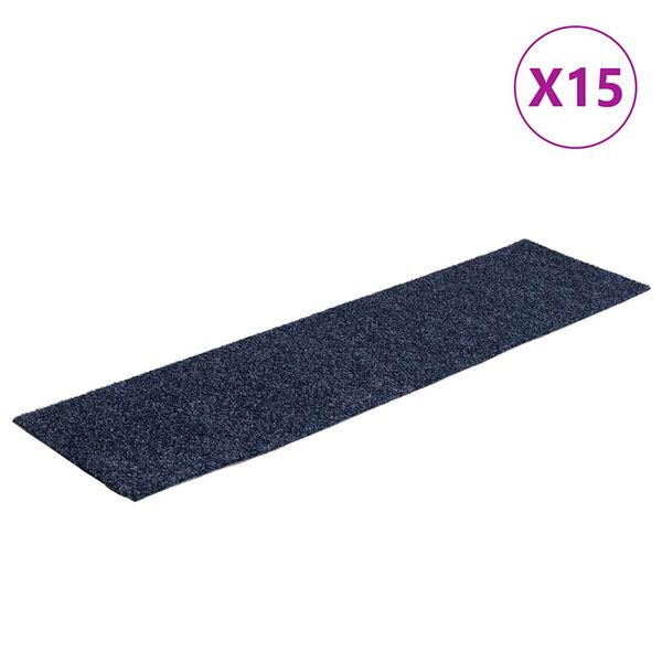 vidaXL Stigamottur sjálflímandi 15 stk 76x20 cm gráblá rétthyrndar