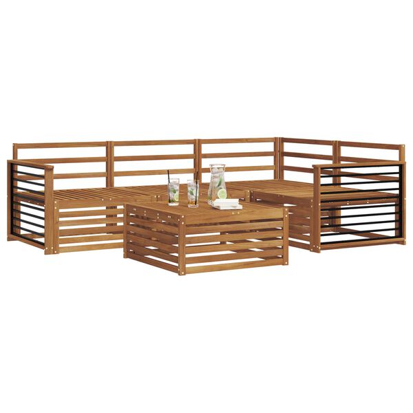 vidaXL &Uacute;ti s&oacute;fasett 5 pcs N&aacute;tt&uacute;rulegur Hrein akas&iacute;utr&eacute;