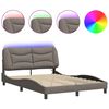 vidaXL R&uacute;mgrind me&eth; LED &aacute;n D&yacute;nu Hvar Taupe 140x190 cm Efni