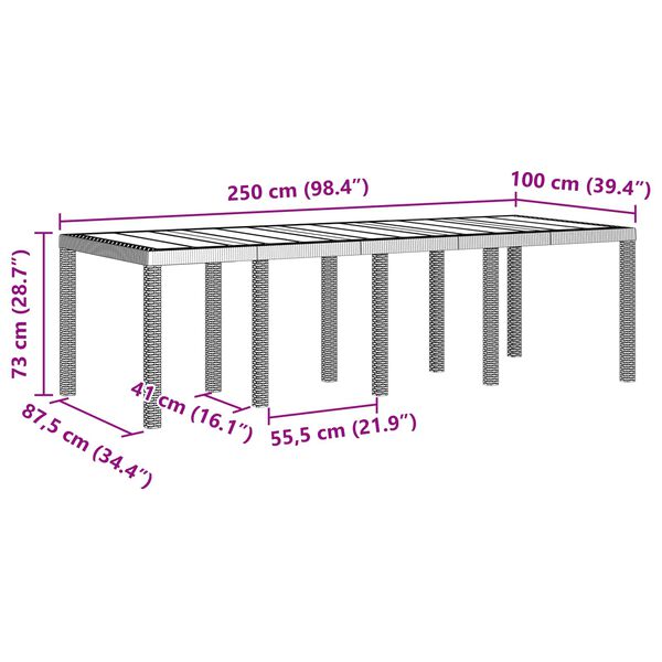 vidaXL Gar&eth;ur bor&eth;sett 9 pcs Hv&iacute;tt Polt rattan