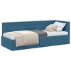 vidaXL Hornr&uacute;m ramma me&eth; h&ouml;fu&eth;gafl Bl&aacute;r 80 cm x 200 cm Flauel